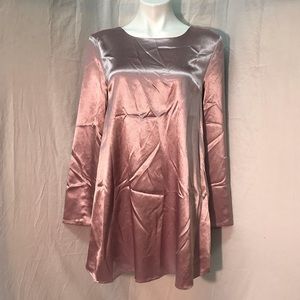 Women's pink silk dress